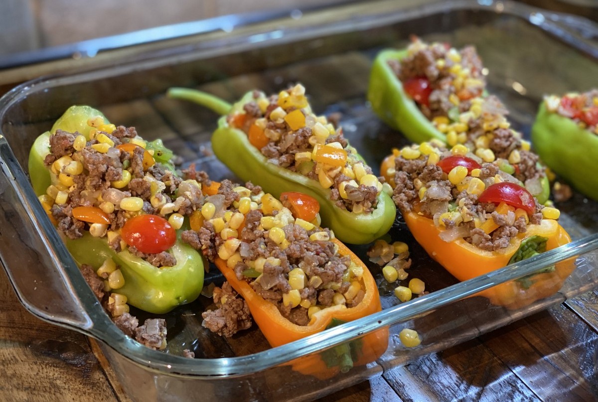 Stuffed Peppers with Creamy Avocado Sauce - Blooming Glen Farm